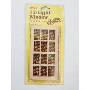 Houseworks Dollhouse Miniature 12 pane 1:12  Wood Window Unfinished Stain Paint